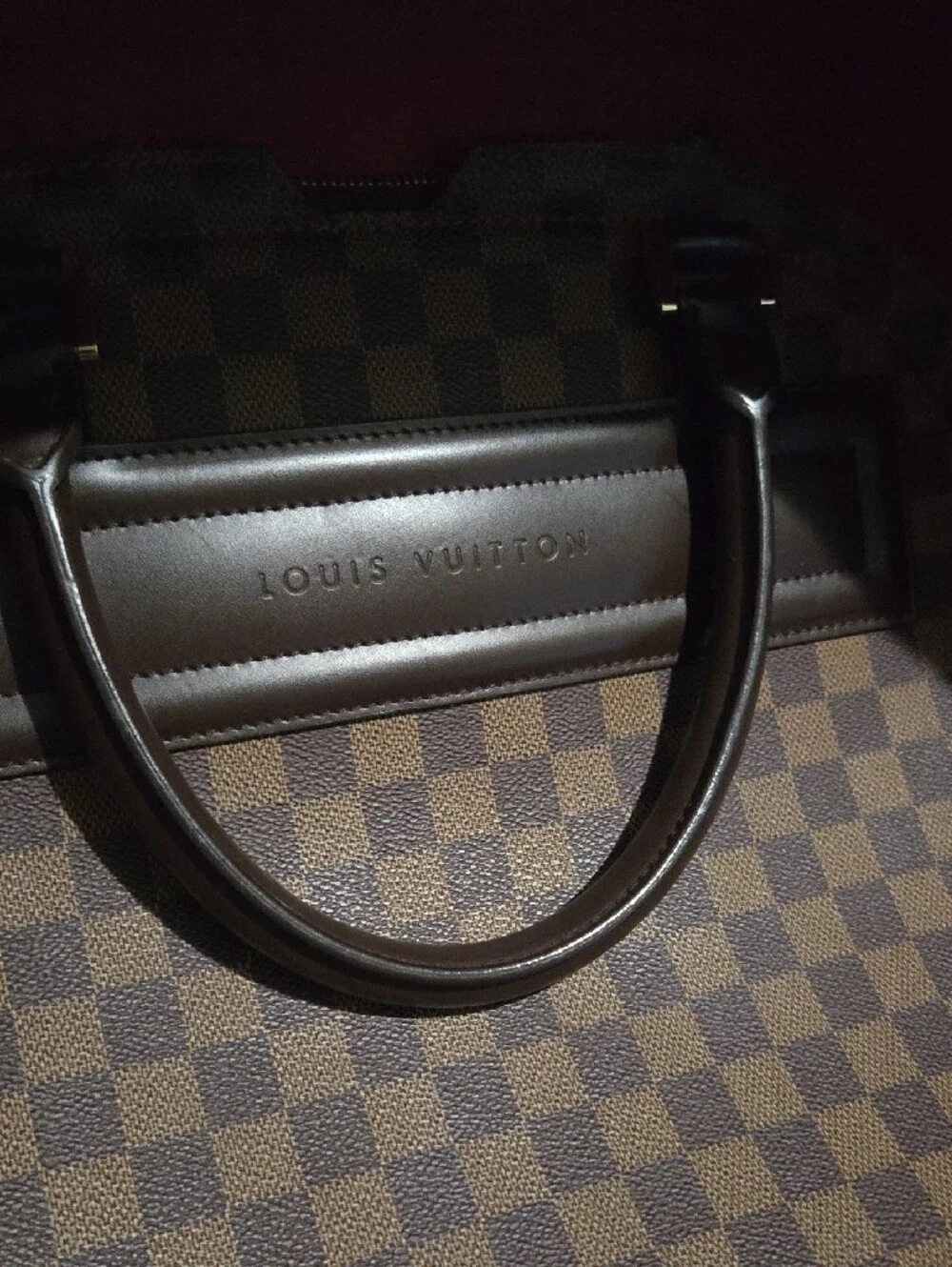 Louis Vuitton Brown Damier Check Luggage with Detachable Strap